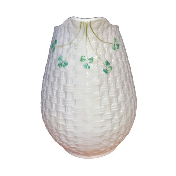 Belleek Shamrock Basket Weave 6” Water /Juice Pitcher 6th Green Mark 1965-1980 - Picture 4 of 8